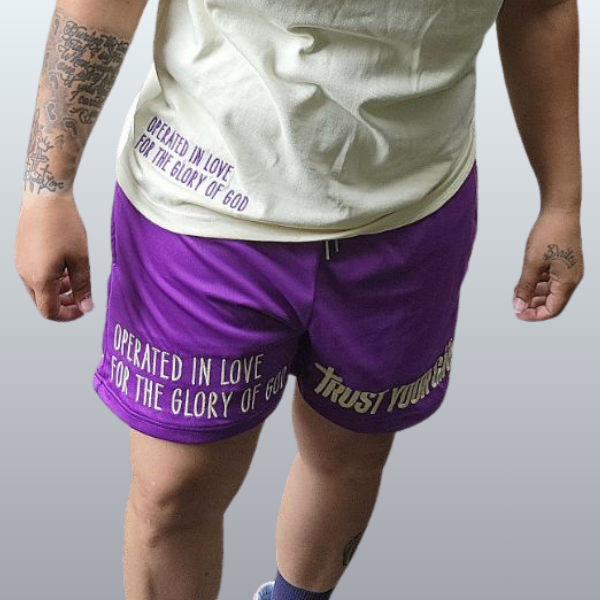 Mesh Classic Logo Shorts - Purple