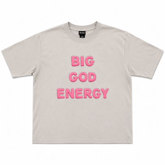 BIG GOD ENERGY Tee - Peach/Tan