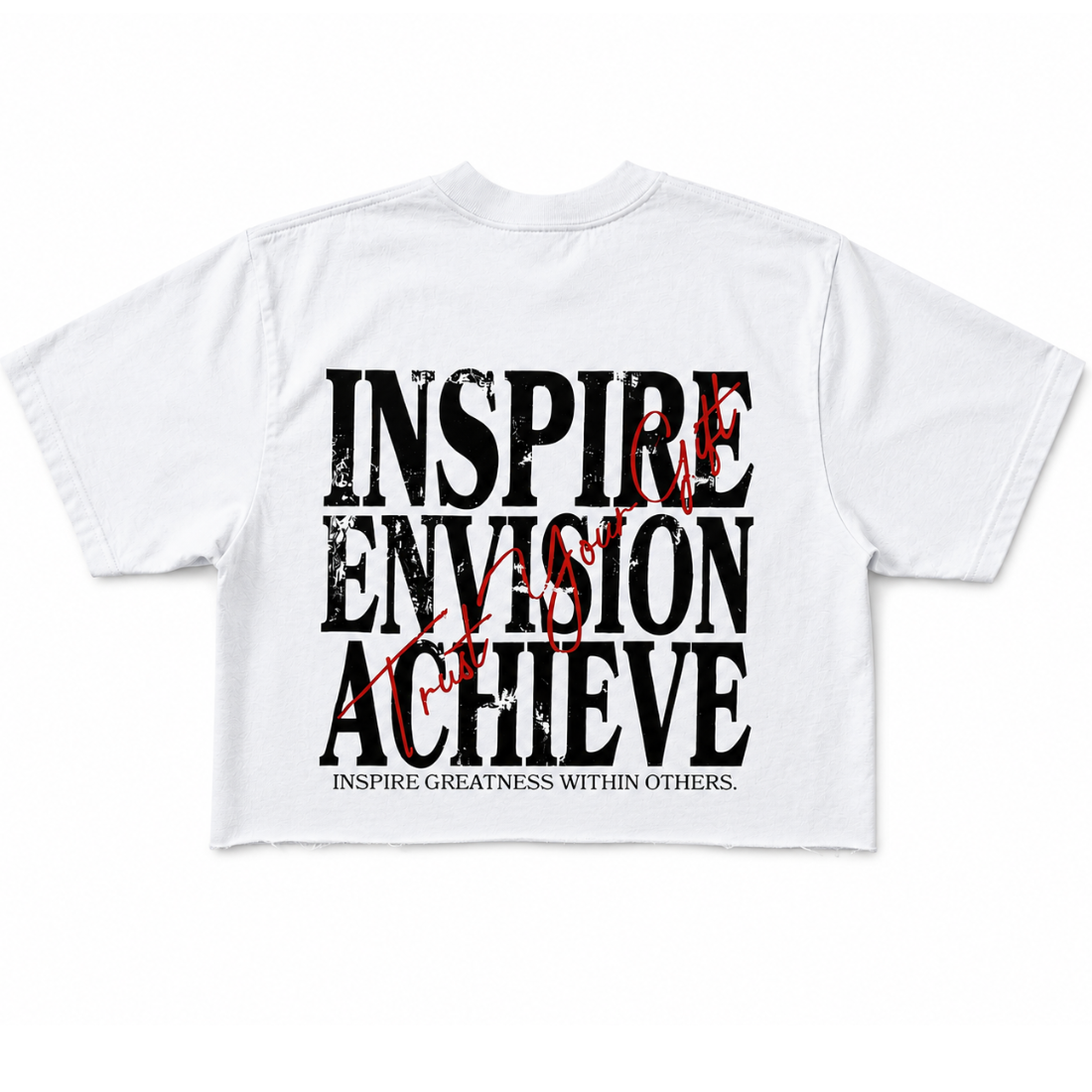 Cropped Inspire Greatness Tee - White
