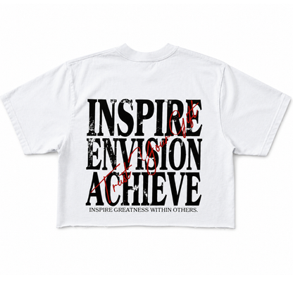 Cropped Inspire Greatness Tee - White